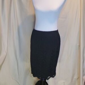Cache Black Lace Skirt Lined Size 8